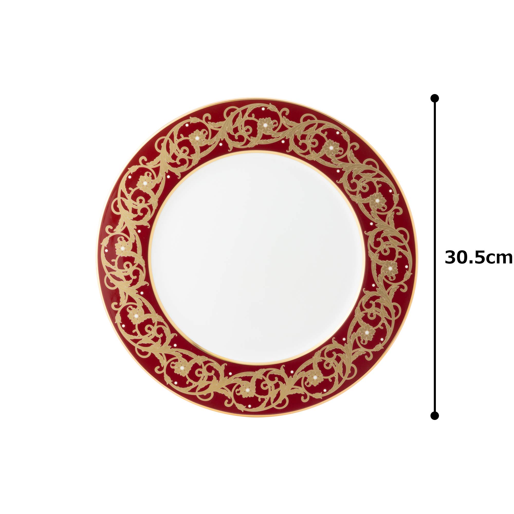 Amazon.co.jp: NARUMI(ナルミ) プレート 皿 赤カラーバンド+金唐草